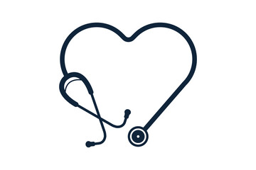 Stethoscope Heart Vector, Medical Stethoscope Heart Shape Vector, Stethoscope Pulse Vector, Heart Health Stethoscope Icon, Medical tools Vector, Stethoscope typography, Doctor, Nurse, Doctor - obrazy, fototapety, plakaty