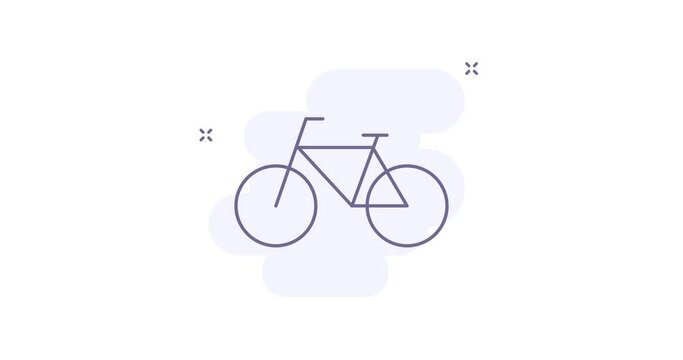 bike 2d animated outline icon. bike line icon 4k video motion design graphics for web, mobile and ui design.