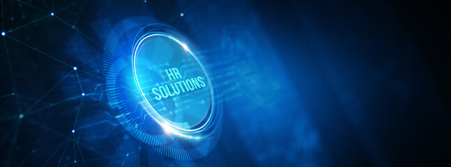Business, Technology, Internet and network concept. HR Solutions. 3d illustration - obrazy, fototapety, plakaty