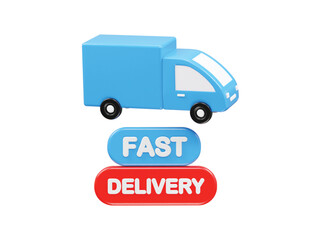 Delivery icon 3d illustration transparent element