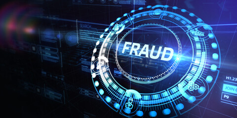 Obraz premium Fraud Alert Caution Defend Guard Notify Protect Concept. 3d illustration