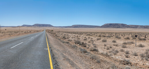 B4 tar road in desert, west of Goageb,  Namibia