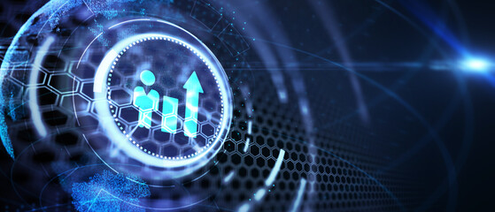 Business, Technology, Internet and network concept. Human Resources HR management recruitment employment headhunting concept. Illustration