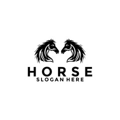 Horse Simple Elegant Logo Vector, Horse Head logo design template