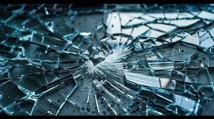 Broken glass. Generative AI
