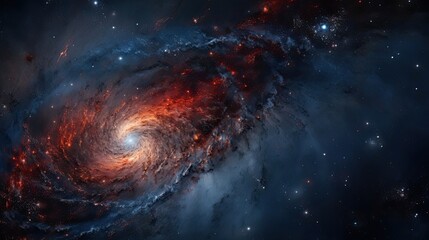 The cosmic ballet of a spiral galaxy adorned with billions of stars in the infinity of deep space, a celestial symphony unveiling the grandeur and cosmic harmony of the universe. Generated by AI.