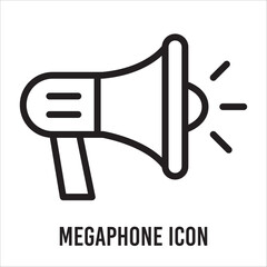 Megaphone icons. Electric megaphone symbol with sound. Loudspeaker megaphone icon collection black colour isolated in white background . Eps 10.