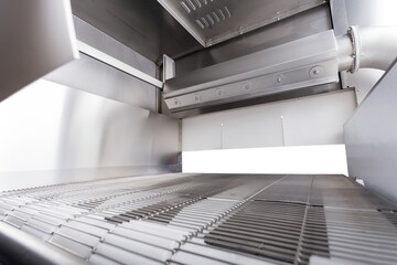 meat processing equipment, industrial vacuum packaging machine, food production, isolated