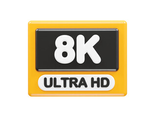 8k resolution text icon 3d illustration rendering