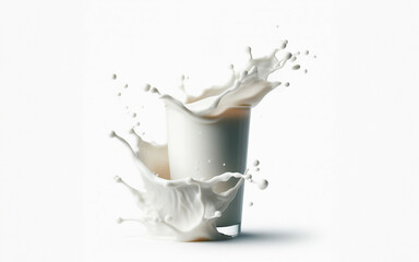 milk, pour milk, spread sauce, white background