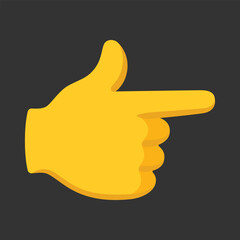 Backhand Index Pointing Right vector icon. Isolated Index finger pointing to the right sign emoji design.