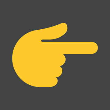 Backhand Index Pointing Right vector icon. Isolated Index finger pointing to the right sign emoji design.