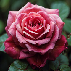 pink rose on a green background