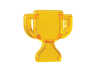 Trophy icon 3d illustration rendering element