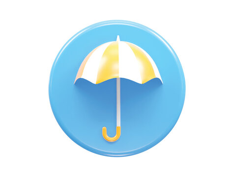 Umbrella icon render 3d rendering illustration