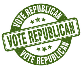 vote republican stamp. vote republican label. round grunge sign