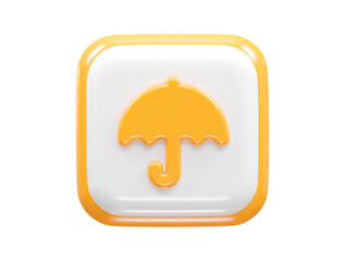 Umbrella icon render 3d rendering illustration