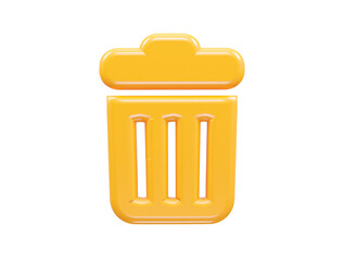 Recycle bin icon 3d render illustration element transparent