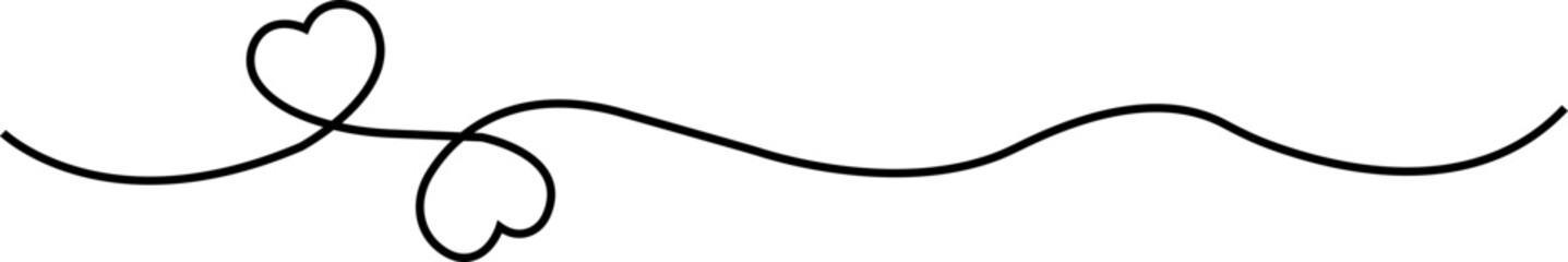 Heart text Divider icon. Divider ornament, corner border. Hand drawn doodle love line for valentine day design isolated on transparent background. Decoration linear icon paper break, book decoration.