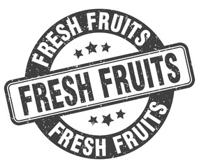 fresh fruits stamp. fresh fruits label. round grunge sign