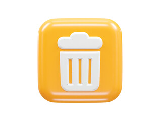 Recycle bin icon 3d render illustration element transparent