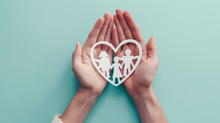 Hand-Holding Paper Family Silhouette