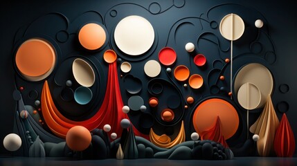 Artistic and modern design featuring an array of abstract, squishy shapes and volumes.