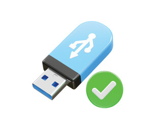 Pendrive usb icon 3d rendering illustration element