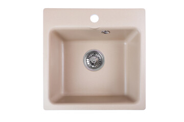 beige artificial stone kitchen sink