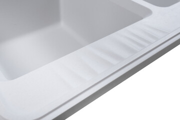 white stone kitchen sink isolated