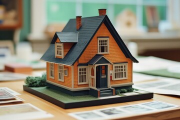 Tiny house model on the table, tiny homes picture