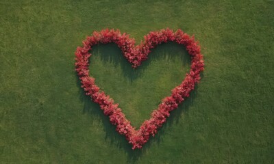 Neat clumps of heart-shaped flowers bloom on a clean lawn