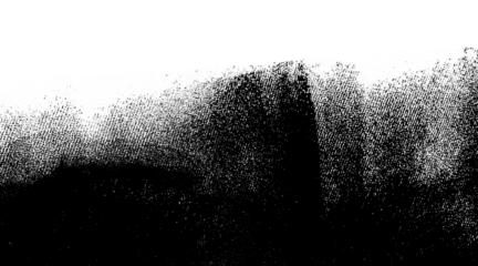 Black paint texture, painting by roller. Transparent PNG