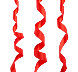 Red ribbons. Transparent PNG