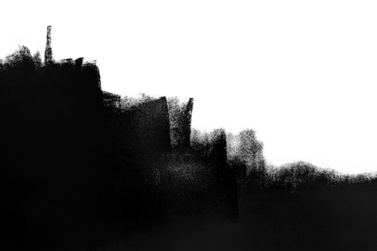 Black paint texture, painting by roller. Transparent PNG