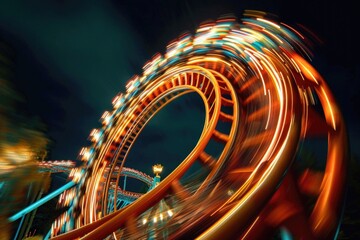 Roller coaster speed background  - obrazy, fototapety, plakaty