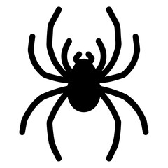 minimal spider vector icon, clipart, silhouette, black color, white background