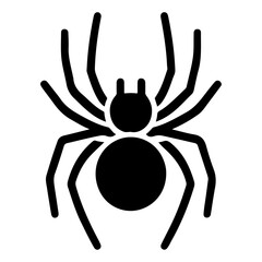 minimal spider vector icon, clipart, silhouette, black color, white background