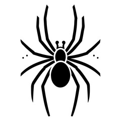 minimal spider vector icon, clipart, silhouette, black color, white background