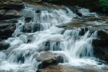 Fast-flowing waterfall speed background 