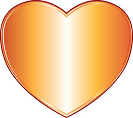 Golden vector heart. Illustration. Icon of love. 