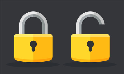 lock and unlock padlocks icons