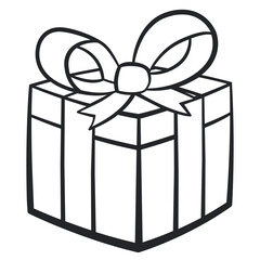 gift box black and white