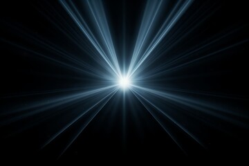Glowing sunlight rays with lens flare effect on black background