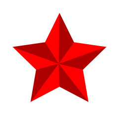 3D red star icon 