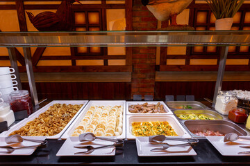 buffet breakfast in a self-service restaurant