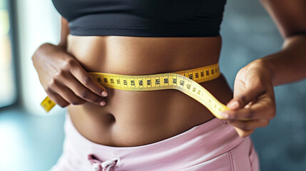 Abdominal Fat Measurement, Fitness, Health, Body Positivity - obrazy, fototapety, plakaty