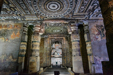 The Ajanta Caves are rock-cut Buddhist cave monuments in Ajanta, Aurangabad district, Maharashtra, India.