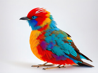 Colorful bird on white background