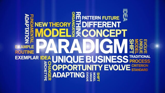 Paradigm animated word cloud;text design animation tag kinetic typography seamless loop.
